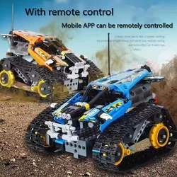 MOC Remote Control Electric Tracked Vehicle Assembling Building Blocks Brick Toys Science And Technology Education