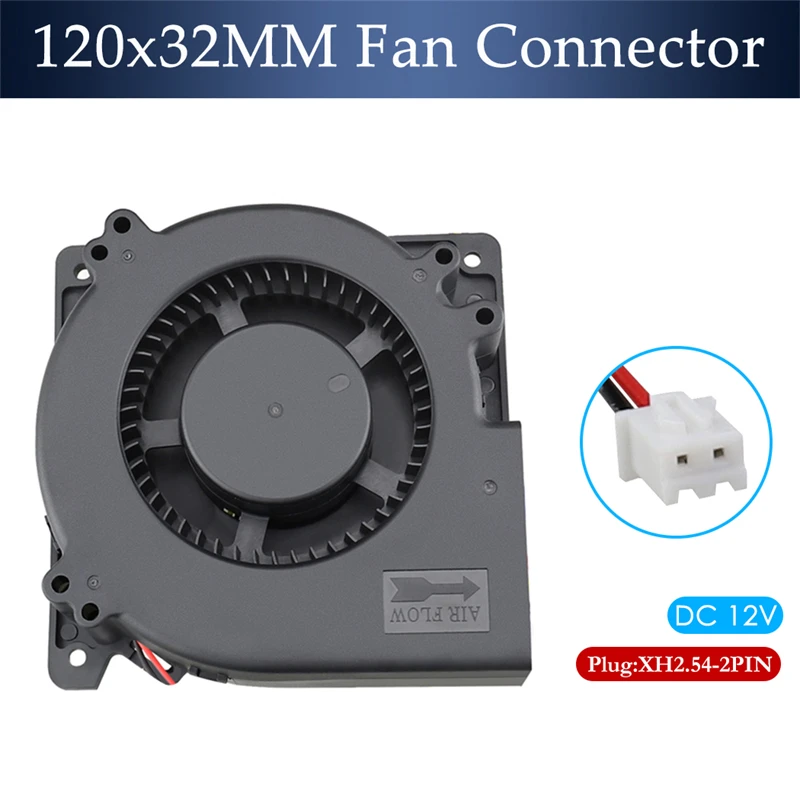 12cm 12032 120 * 32mm high air flow cooling fan 5V 12V 24V automotive cushion air-cooled turbo blower 2-wire