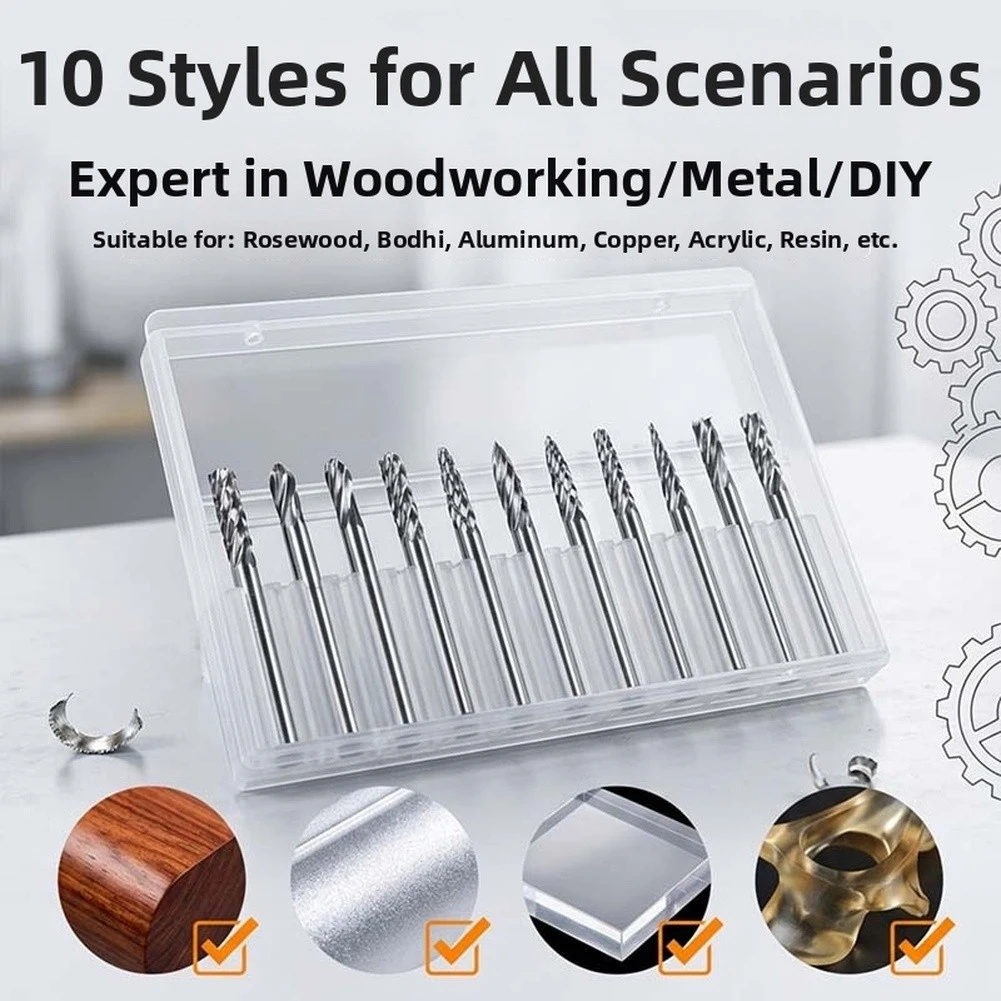 3mm Double Slot Rotary File Bit For Wood Metal Carving Grinding Polishing And Antique Restoration DIY Tools Set