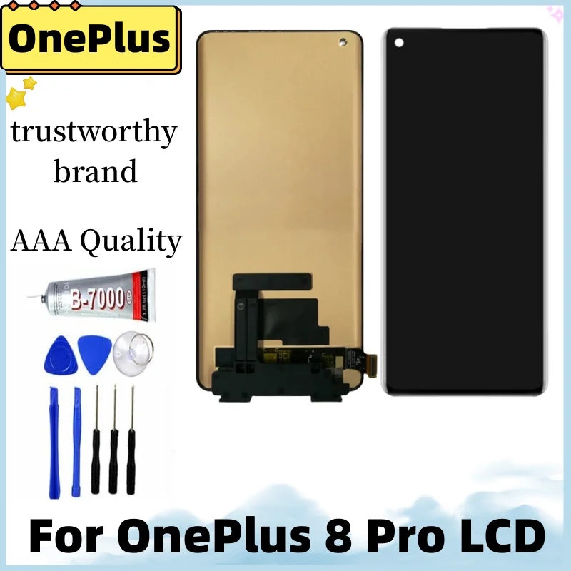 Tested Original For OnePlus 8 Pro LCD Display Screen+Touch Panel Digitizer Replacement 1+8Pro For Oneplus 8 1+8 IN2023 LC