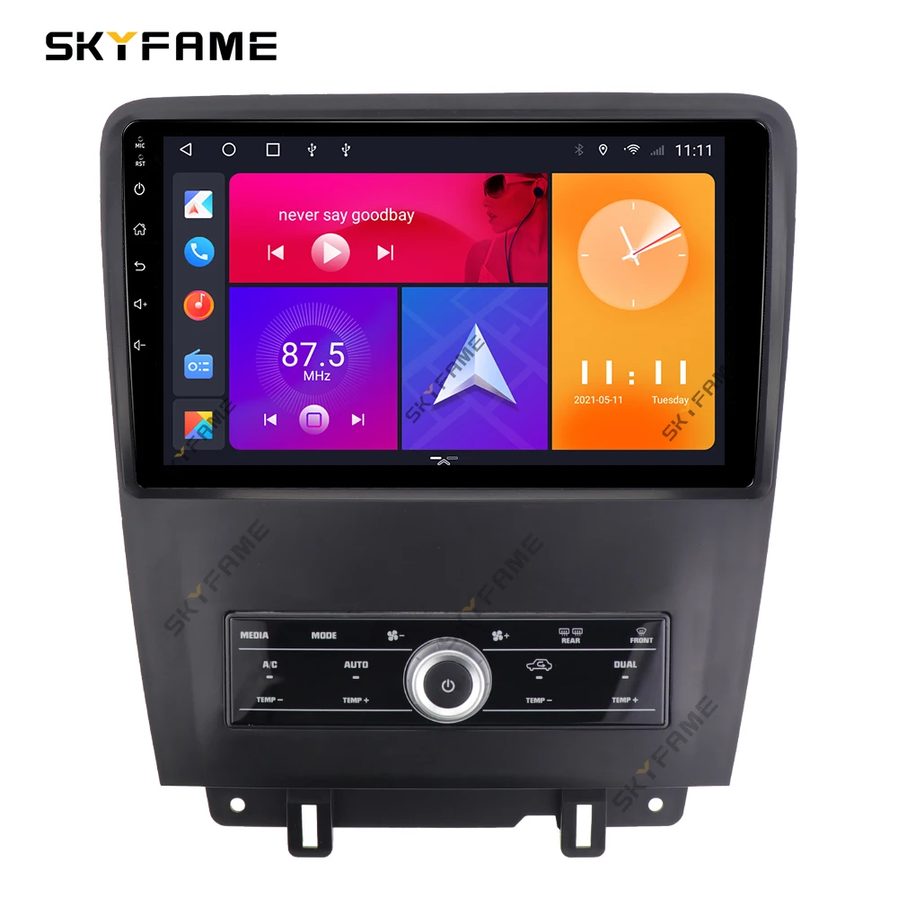 SKYFAME 자동차 프레임 근막 어댑터 Canbus 박스 디코더 포드 머스탱 용 안드로이드 라디오 대시 피팅 패널 키트