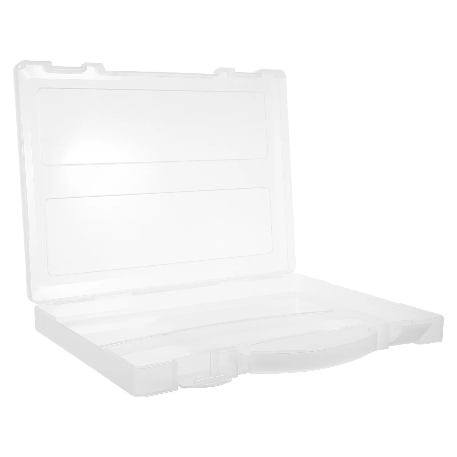 Portable A4 Document Organizer Box Thickened Clear File Holder Paper Storage Case Office File Box with Handle Dustproof Filing