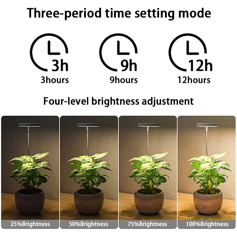 Full Spectrum LED Angel Ring Grow Light DC5V USB Phytolamp Indoor Plant Growing Lamp For Seedlings Succulents Home Flower Decor gallery 2