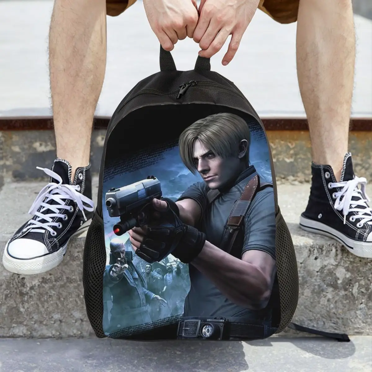 Resident Evils Leon Kennedy Game Backpack Daypack Large Capacity Children BookBag School Bag Shoulder Bags for Men Women