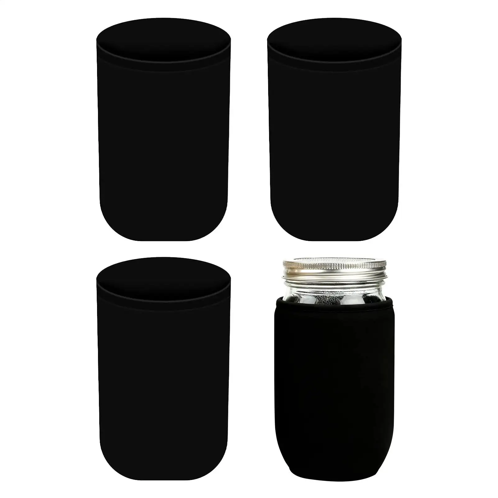 32 Oz Wide Mouth M ason Jar Cover 4 Pieces Hydroponic Container Sleeve Light Blocking Wide Mouth Jar Protector For Gardening