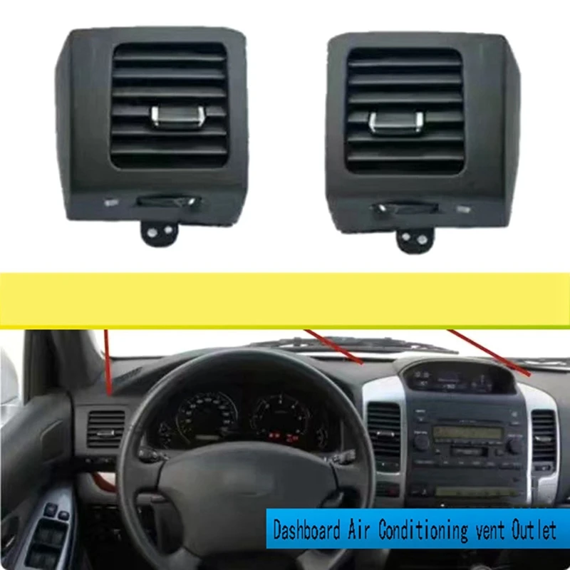 6X Black Dashboard Air Vent Outlet For Toyota Land Cruiser Prado 120 Lexus GX470 03-09 Air Conditioning Grille