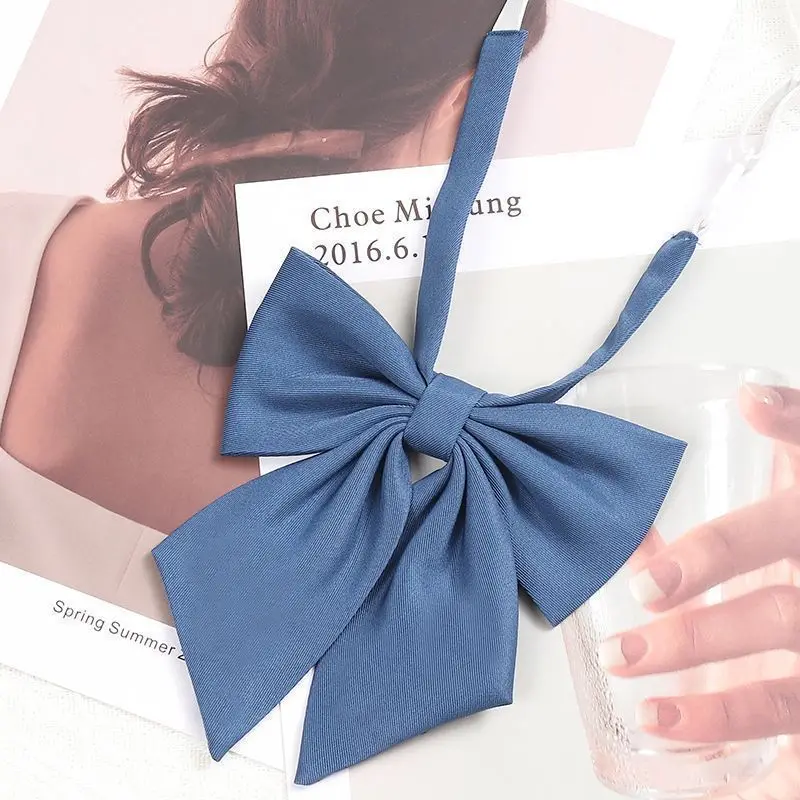 Students School Season Red Solid Bow Tie for Women Uniform Collar Butterfly Cravats Girls Bowties JK Shirt Dress Neck Wear Ties