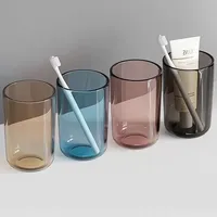 Toothbrush Washing Cup Fashionable Transparent Mouthwash Cup Plastic Couple Toothbrush Cup Bathroom Tumblers Household cups