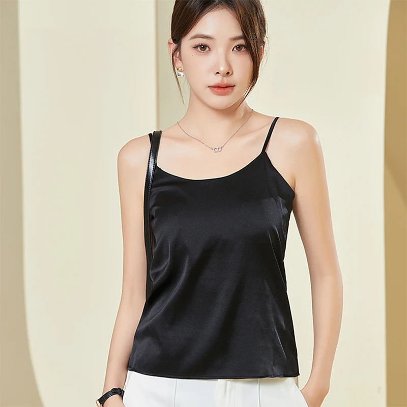 93% Mulberry Silk 7% Spandex 19 Momme Women Padded Camisole Sexy Camis Bralette Tube Top Tank Black White Gray M L XL TA051