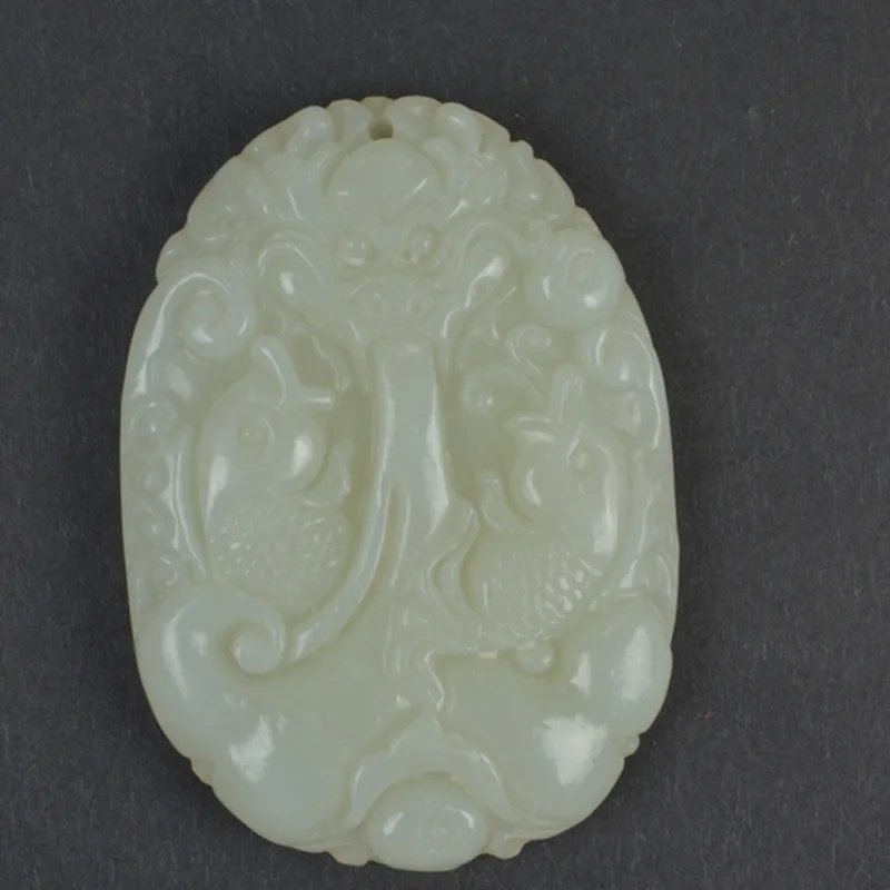 

Hetian Has More Pendants Greenish White Leaping Carp Brand for Men and Women Jade Pendant