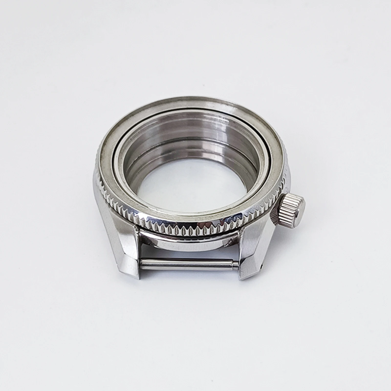 Mod SPB185 Case NH35 Case Ceramic Bezel Insert Sapphire Crystal Glass Silver Stainless Steel Watch Case