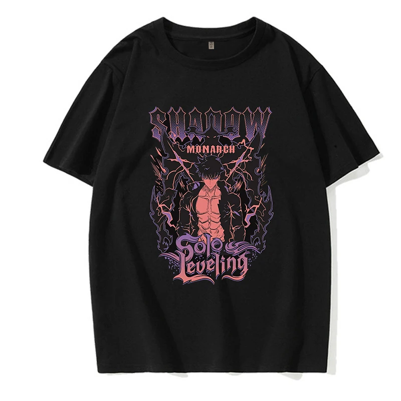Solo Leveling Printed T Shirt for Men Women Anime Vintage Tees Tops Streetwear 2000s Classic Tshirt Clothes Mange Gothic T-shirt