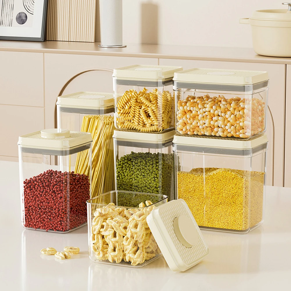 

Clear Pressing Sealed Box With Lid Dust-proof Snack Storage Container For Grains Oatmeal