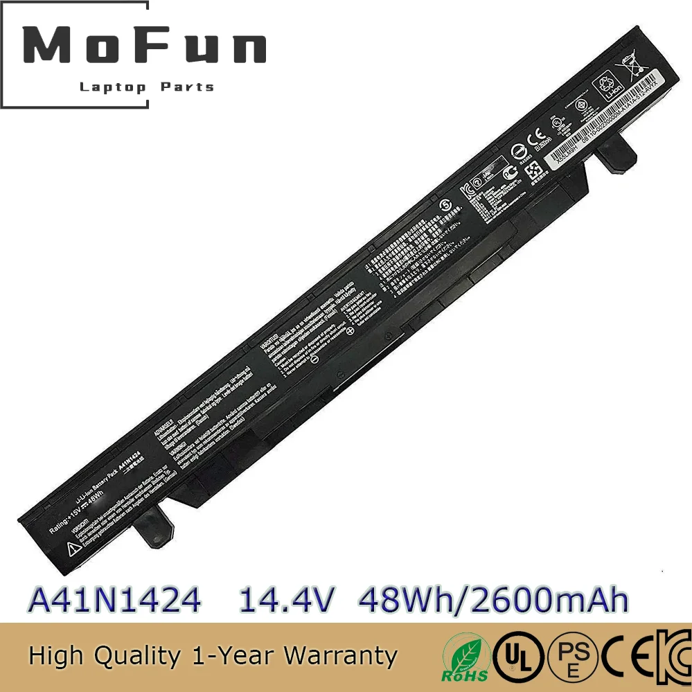 

48 Втч A41N1424 Новый оригинальный аккумулятор для ASUS ROG FX-PLUS GL552JX GL552VW GL552V GL552J FZ50V ZX50 ZX50J ZX50JX