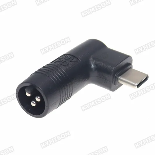 USB C타입 to 3 핀 어댑터 컨버터, 범용 노트북 충전기 잭 플러그, PD 디코이 칩 USB-C 수 to 3 핀 암, 65W, 100W 