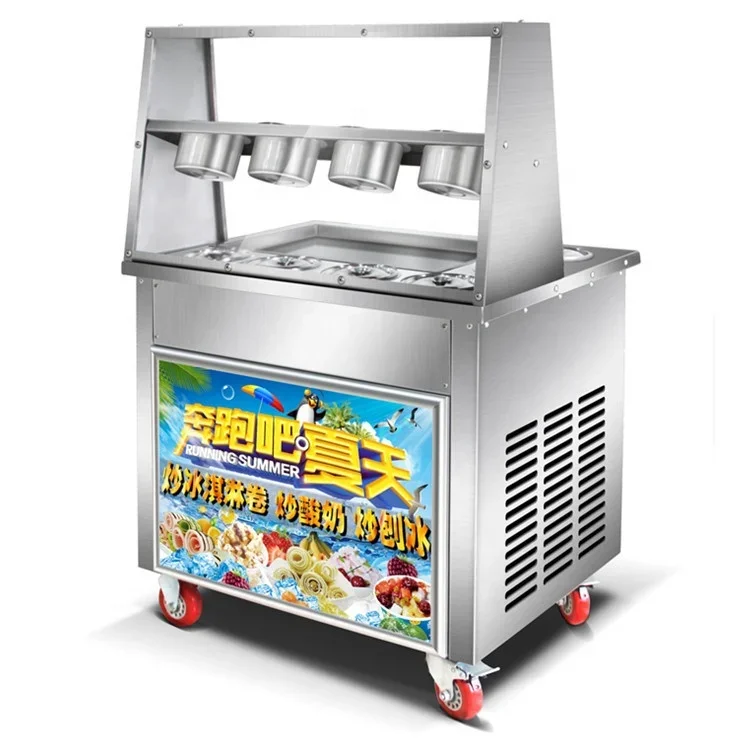 

Small stainless steel commercial type yogurt machine ice cream roll machine cart fried ice cream machine