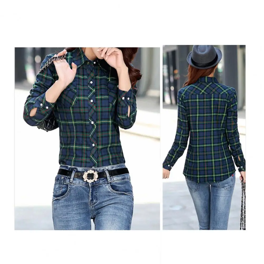 Women Coat Plaid Print Shirt Style Coat Jacket with Thick Fleece Lining for Women Winter Warm Outerwear with Lapel Pockets