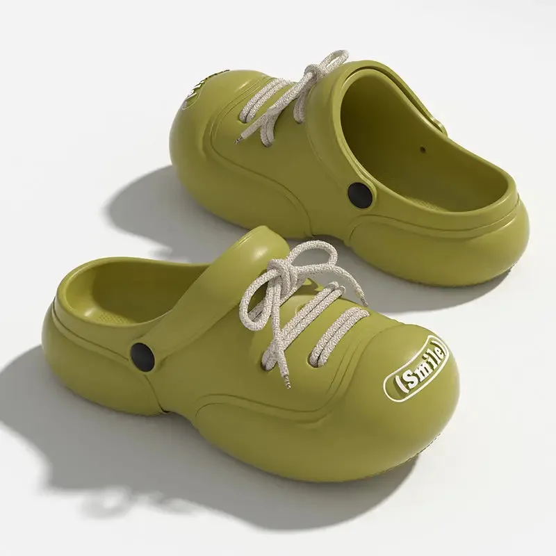 CySlippers للنساء يرتدي أحذية سميكة سوليد في الهواء الطلق زوجين داخلي المضادة للانزلاق أحذية الصيف الشاطئ تو ثقب الأحذية شبشب منزل #1