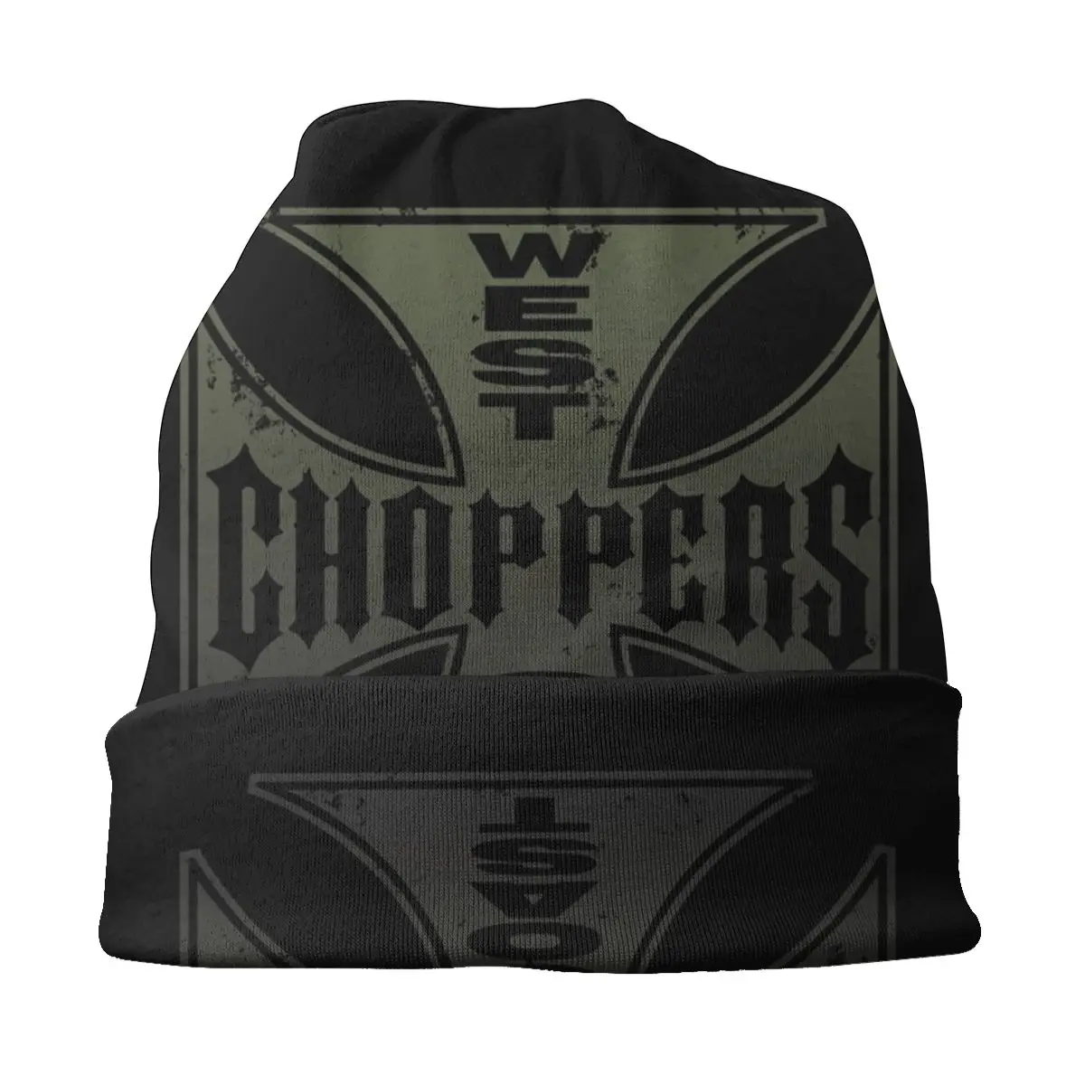 West Coast Chopper Iron Cross Beanies Caps Women Men Unisex Cool Winter Warm Knit Hat Adult Slouch Bonnet Hats