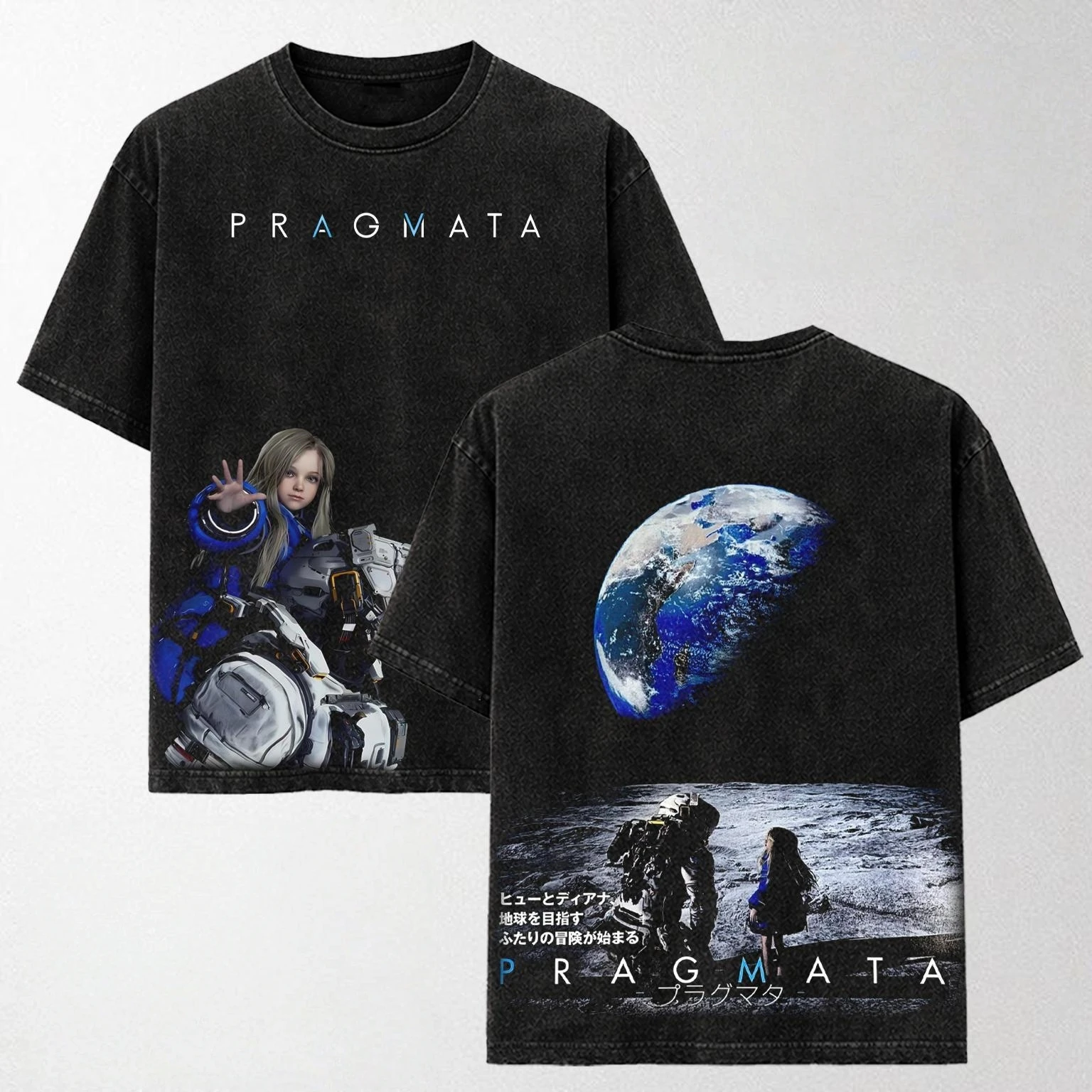 Camiseta de Verano con Gráficos de Ciencia Ficción y Videojuegos, Estilo Pragmata Diana 2026, Camiseta de Algodón Lavado para Hombre y Mujer, Camiseta Y2K, Regalos para Fans