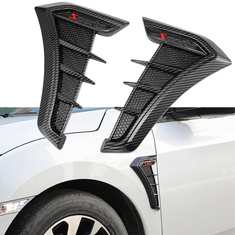 Vent Cover Fender Hood Air Flow Intake Trim Car Side Exterior Accessories Wing Decals Ventilation Sticker Modified Styling 2pcs