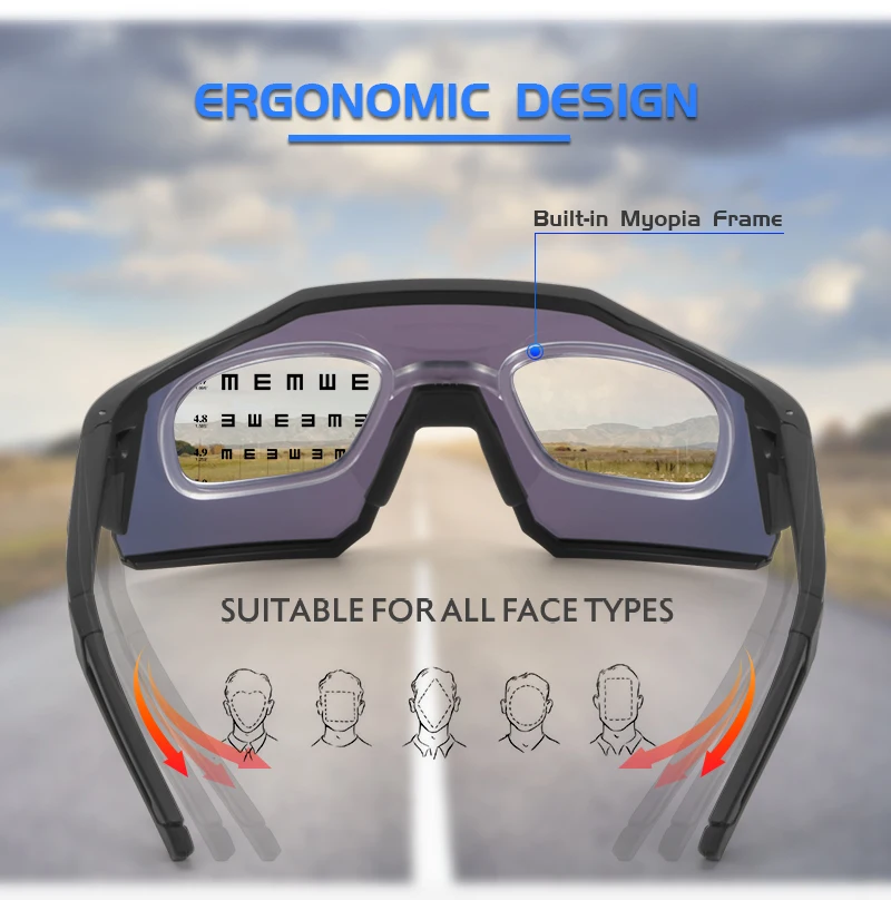 Kapvoe Red Photochromic MenCycling Sunglasses Blue Cycling Glasses Mountain Women Bike Glasses EyewearSport Bicycle Goggles