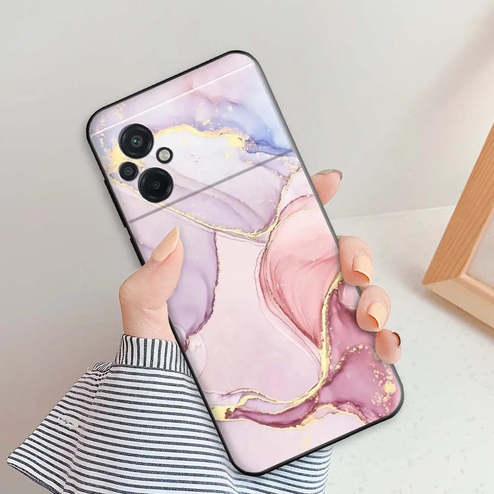 For Xiaomi Poco M5 Case Soft Silicone Black TPU Protective Cases For Xiaomi POCO M 5 POCOM5 Marble Cover Poco M5 Fundas Coque