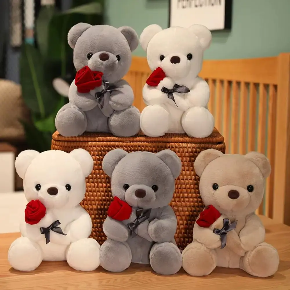 

Plush Bear Stuffed Animal Rose Bear Plush Toy Cartoon Flower Hug Bear Plush Doll 23cm Kawaii Bear Plush Toy Home Decor