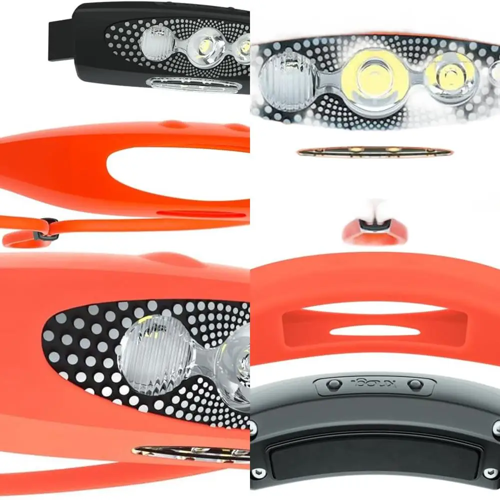 

Rechargeable 400 Lumen Silicone Headlight with 7 Modes - Lightweight, Waterproof Headlamp