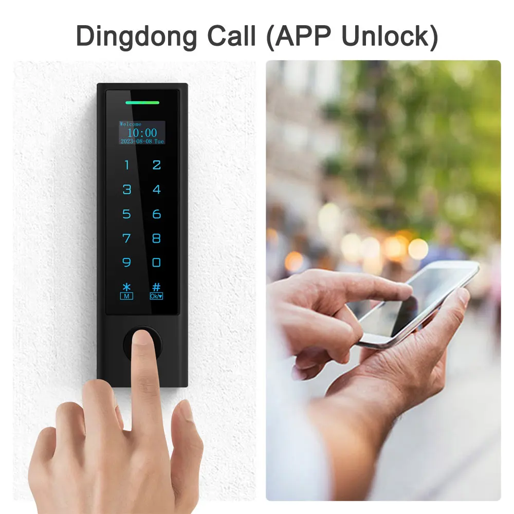 Apartment  Smart WiFi Waterproof OLED Display Touch Keypad Video Intercom System Access Control with Bell Button