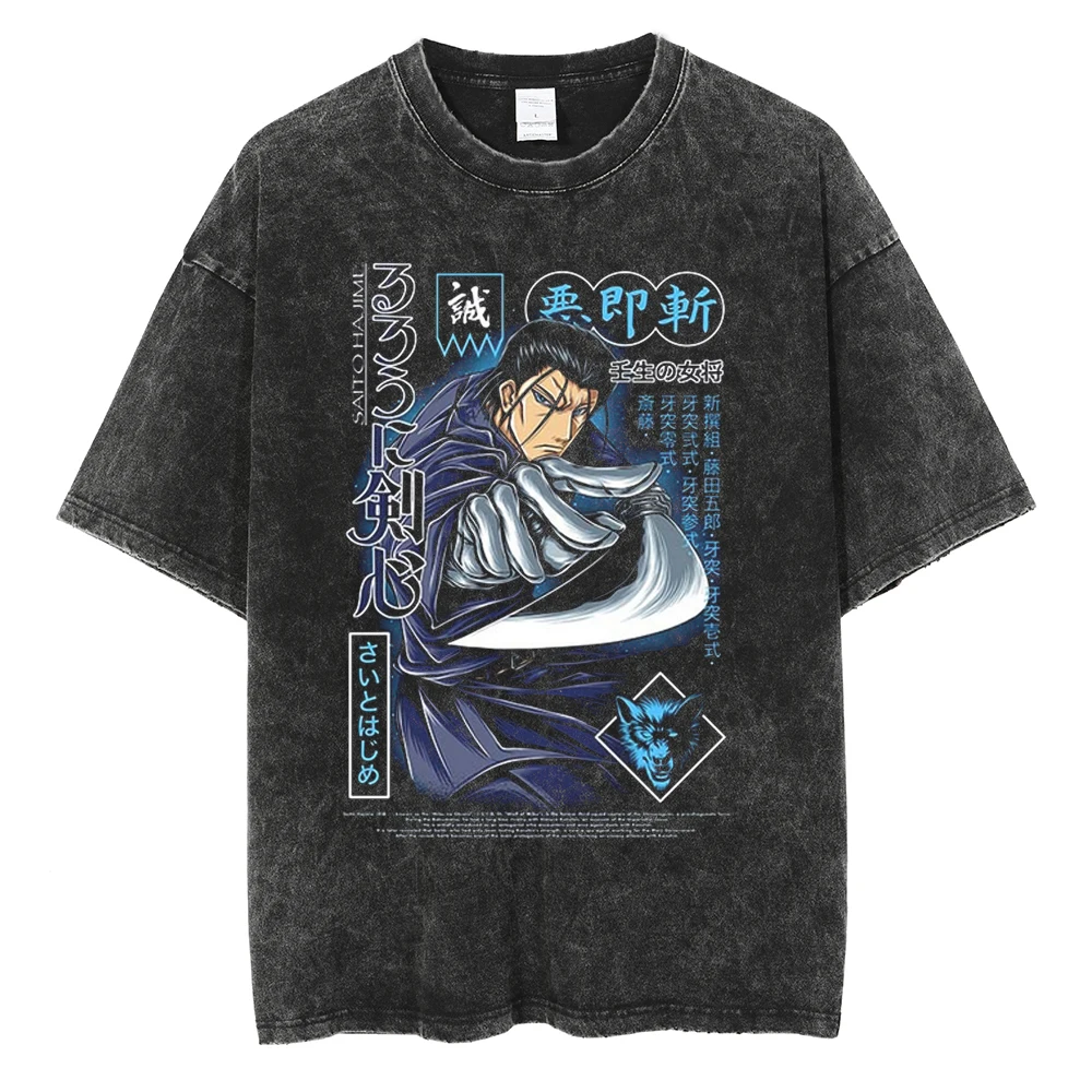 تي شيرت بأكمام قصيرة مع طباعة أنيمي ، هاراجو ، هيب هوب ، هاراجو ، أسود ، مع طباعة مسطحة ، للزوجين ، الصيف