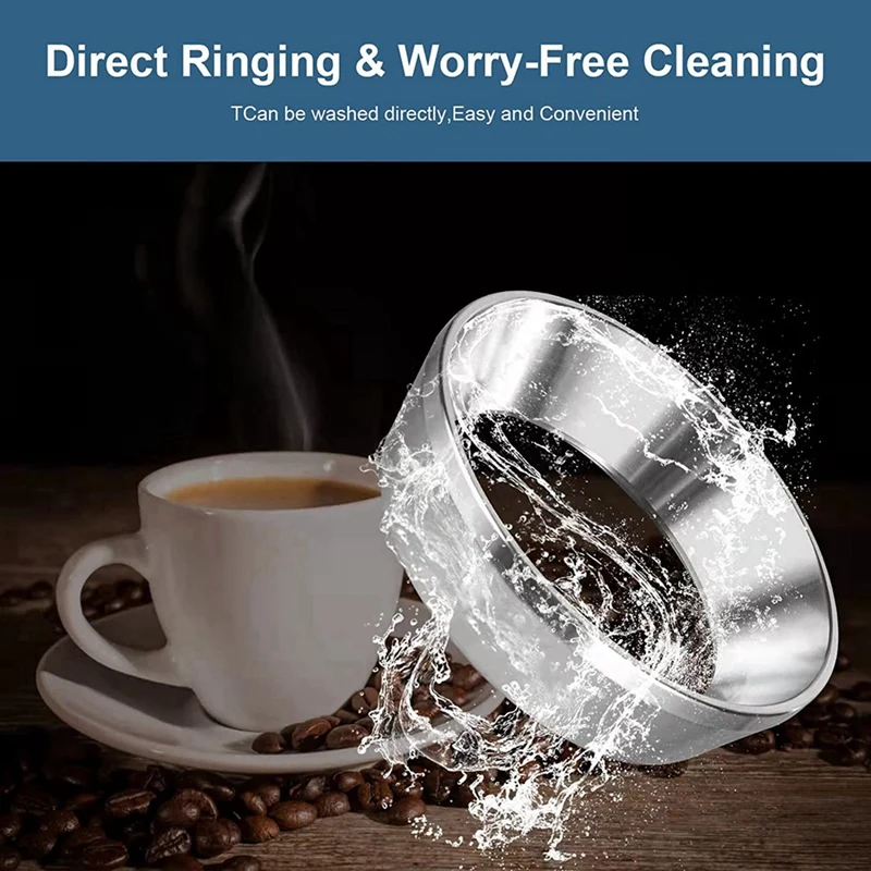 51Mm Espresso Dosing Funnel, Stainless Steel Coffee Dosing Ring Compatible With All 51Mm Espresso Portafilter