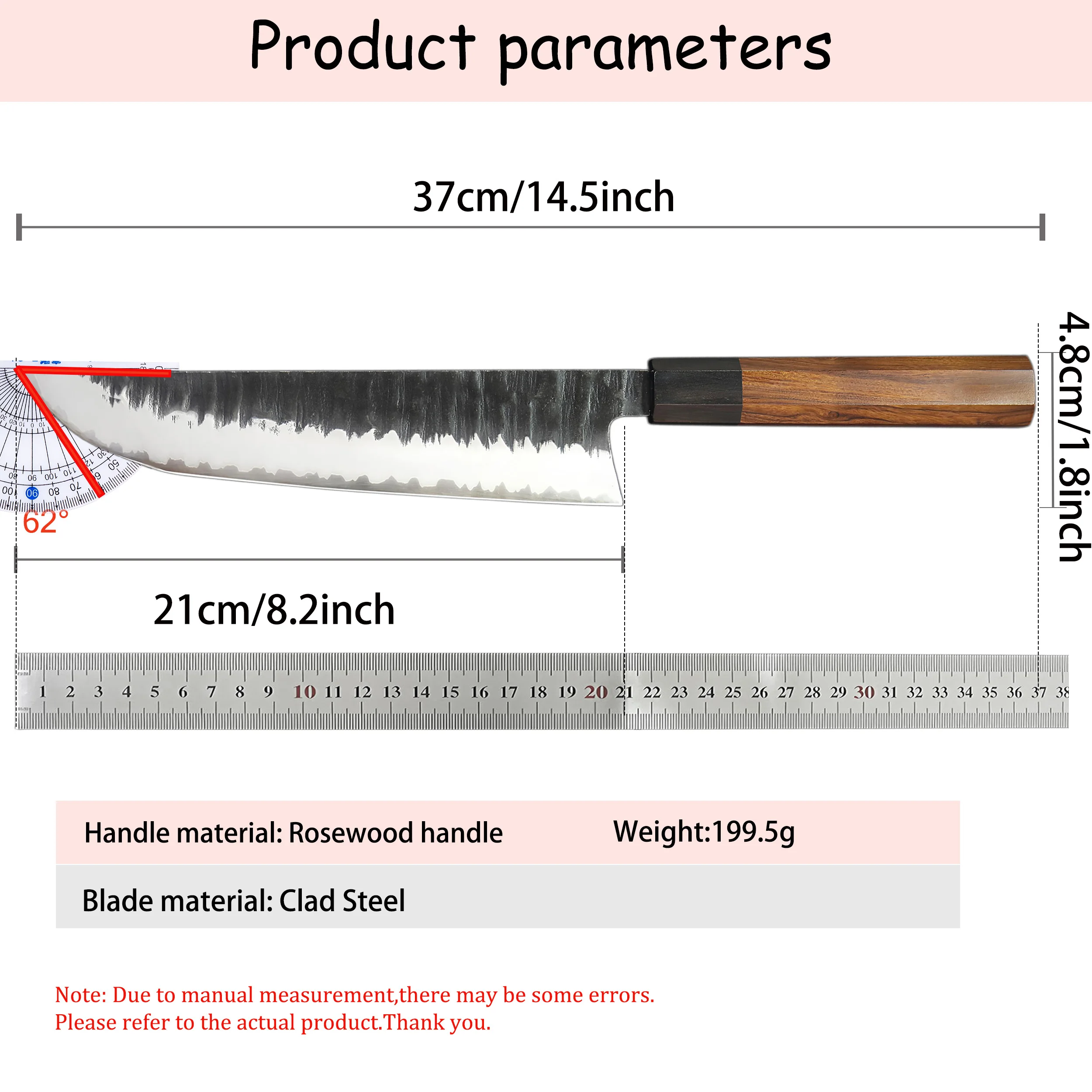 Professional Japanese Salmon Sushi Chef Knife Hand Forged Sharp Cutting Slicing Knife Kitchen Essentials Tools Kitchen Utensils