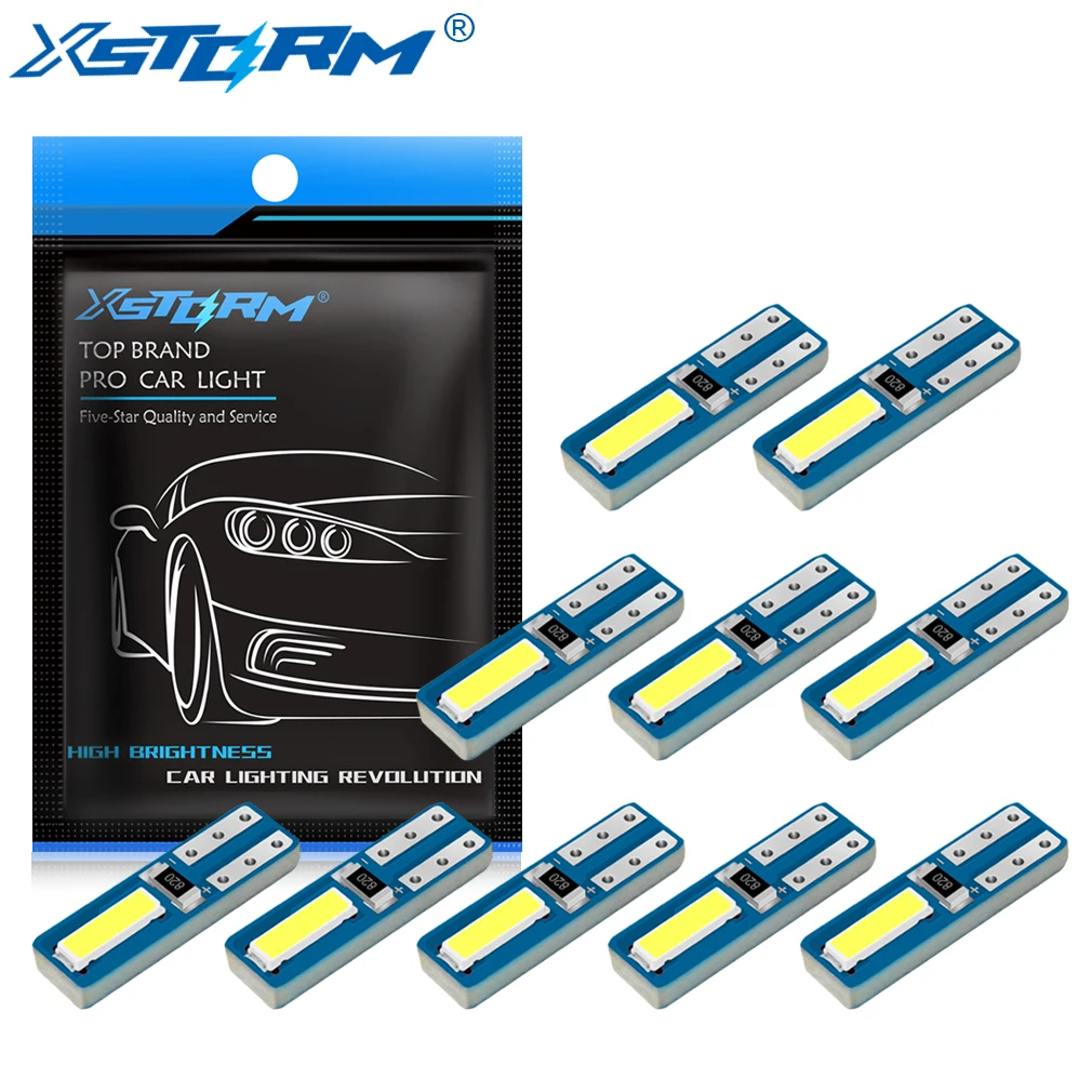 

10Pcs T5 Led Bulb W3W W1.2W Led Canbus Car Interior Lights Dashboard Warming Indicator Wedge Auto Instrument Lamp 12V