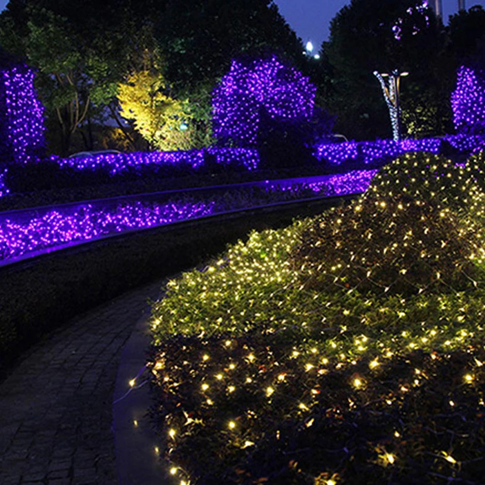 220V EU Plug 4mx6m 2mx3m 2mX2m Christmas Garlands LED String Net Lights Fairy Xmas Party Garden Wedding Decoration Curtain Light