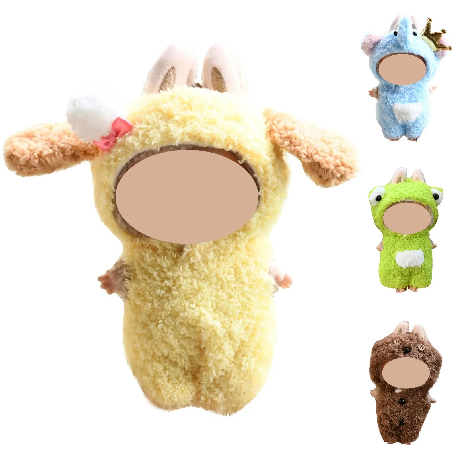

17 см Labubu, костюм для сидения, Labubu I Ii Idol The Monsters, виниловая кукла-накидка, платье, наряд «сделай сам», одежда, шляпа, аксессуары
