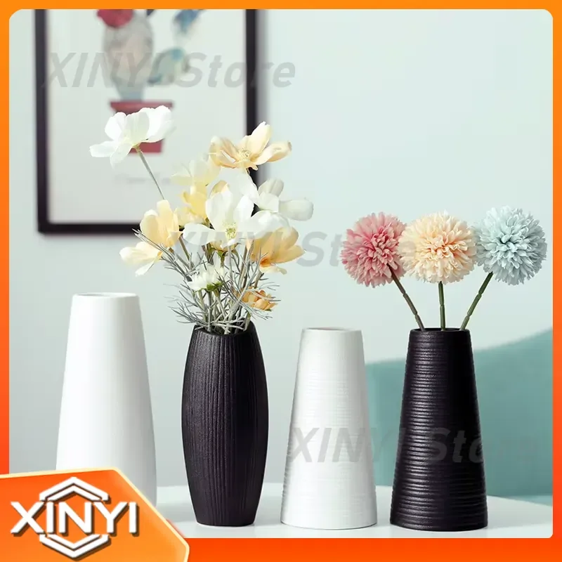 Nordic Style Ceramic Vase for Hydroponic Flowers Modern Simple Living Room Decoration Vase Home Decor Table Centerpiece