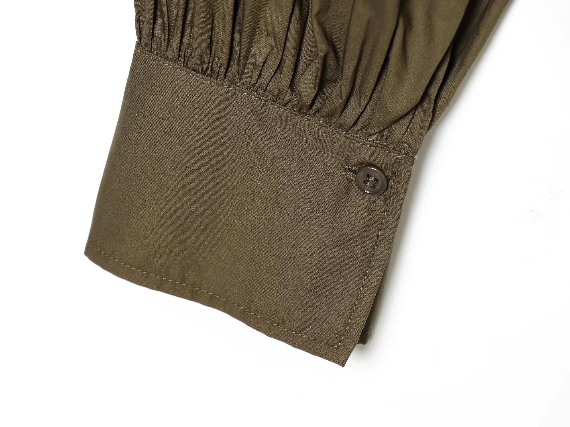 2025 Winter New Women's Casual Fashion Simple Versatile Stand Collar Long Sleeve Puff Sleeve Poplin Shirt