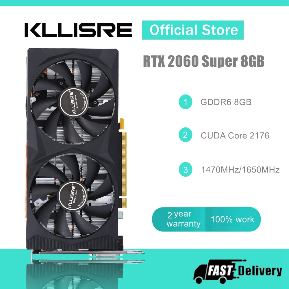 Kllisre RTX 2060 Super 8GB Gaming Graphics Card GDDR6 256Bit 8Pin PCI Express 3.0x16 rtx2060super game Video Cards GPU