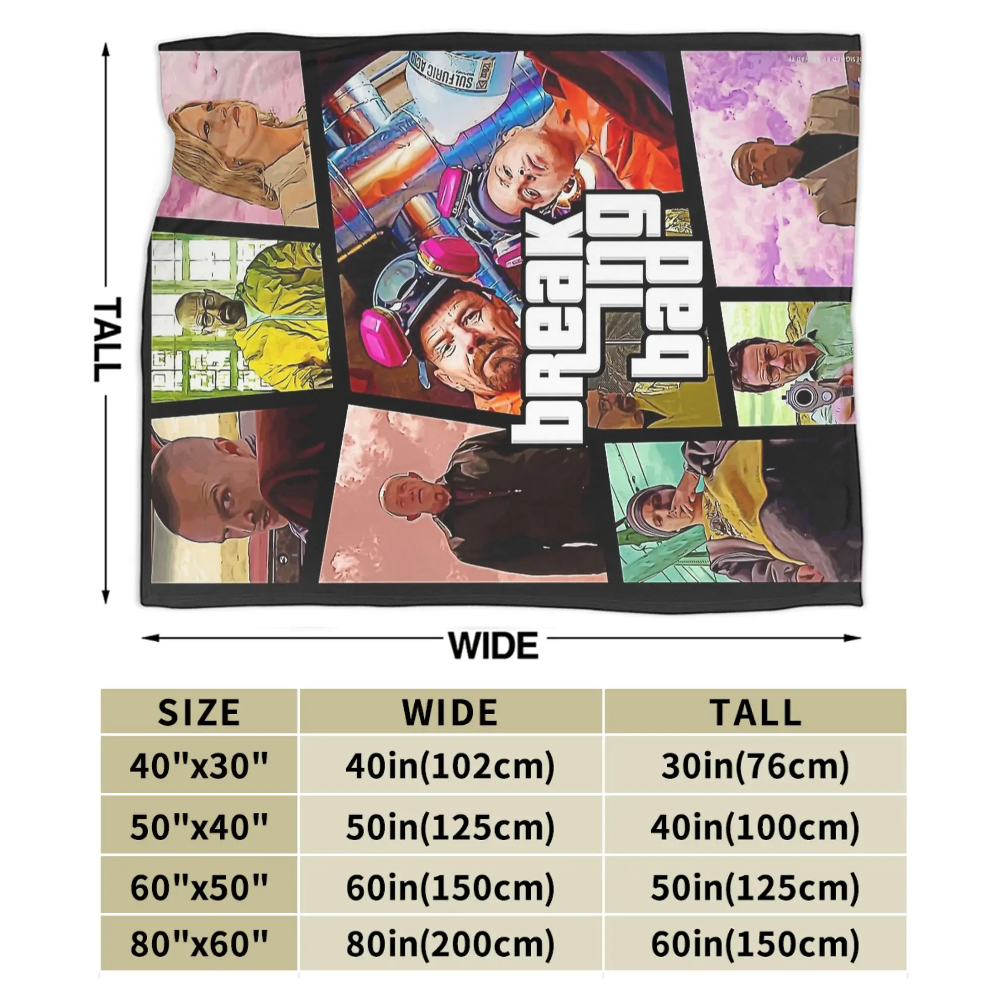 كسر سيئة والتر الأبيض المشارك Gta نسخة غامض بطانية كسر سيئة الإبداعية رمي البطانيات للمنزل 125*100 سنتيمتر لحاف #4