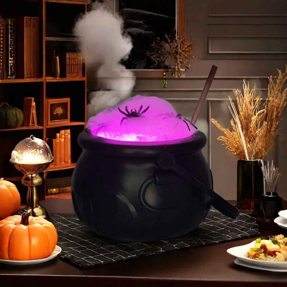 Creative Halloween Witches Pumpkin Cauldron Funny Portable Witch Color Mixing Pot Set Colorful Artificial