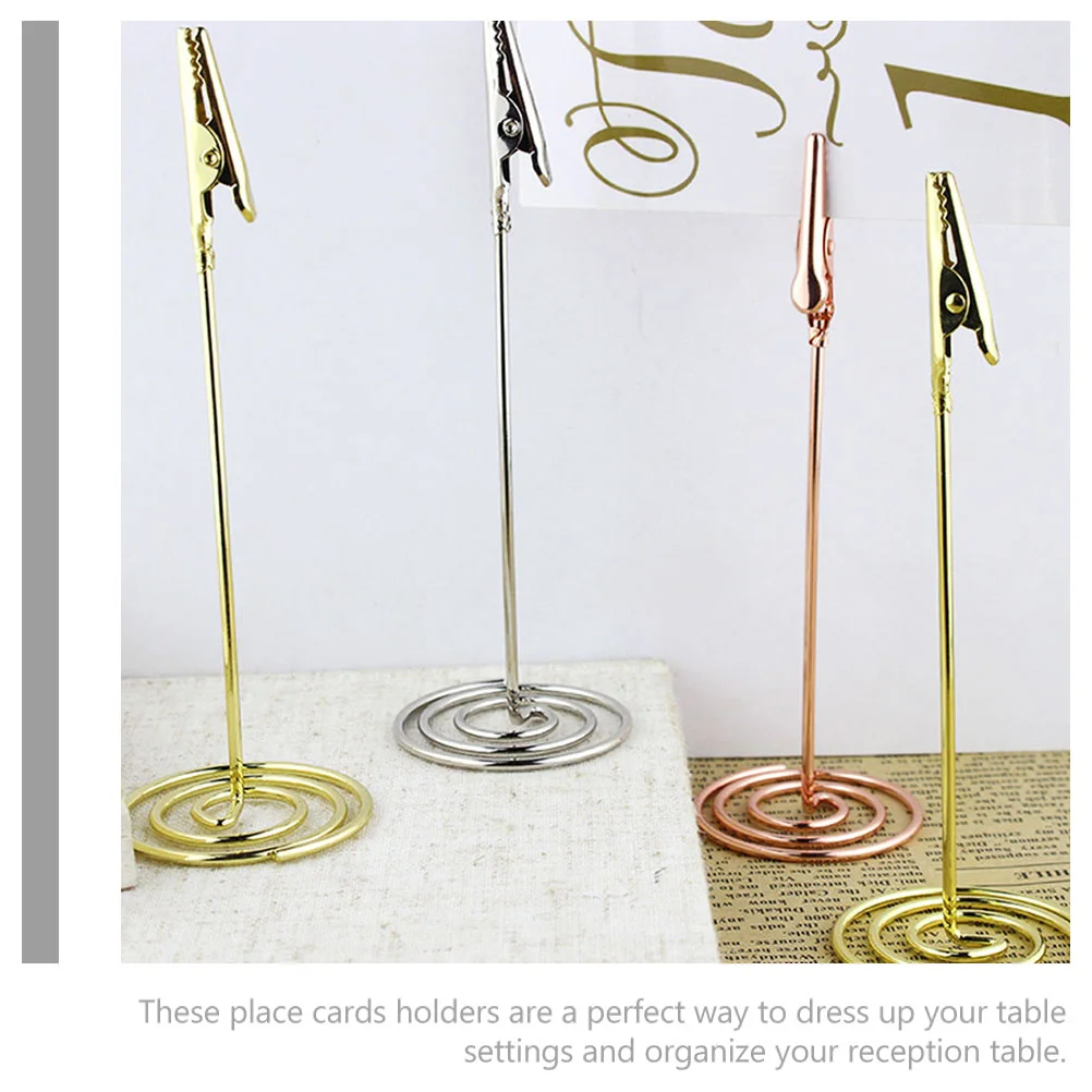 3 Pcs Alligator Note Holder Photocard Table Place Stand Picture Clip Holders Iron Wire Memo Metal