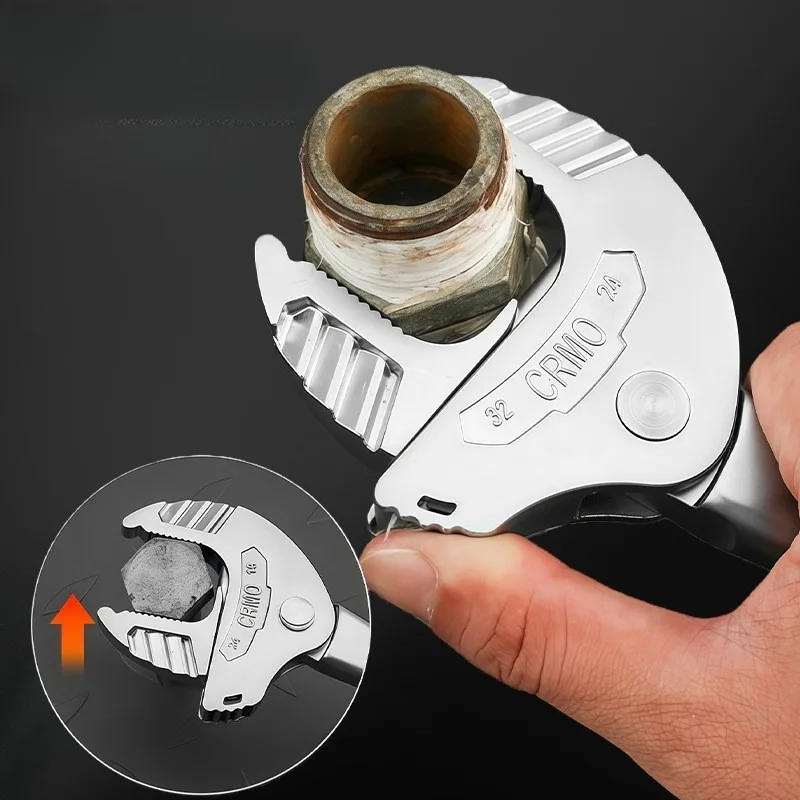JUSTINLAU Adjustable Wrench Set High Carbon Steel Universal Spanner Multi-function Large Opening Jaw for Plumbing Car RepairTool