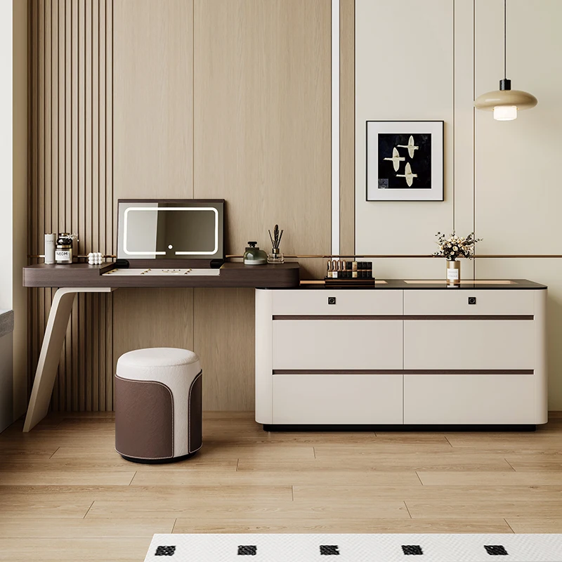 

woman dressing table Cabinet storage vanity stool make up Dressing table drawers storage Wooden Dresser Bedroom furniture