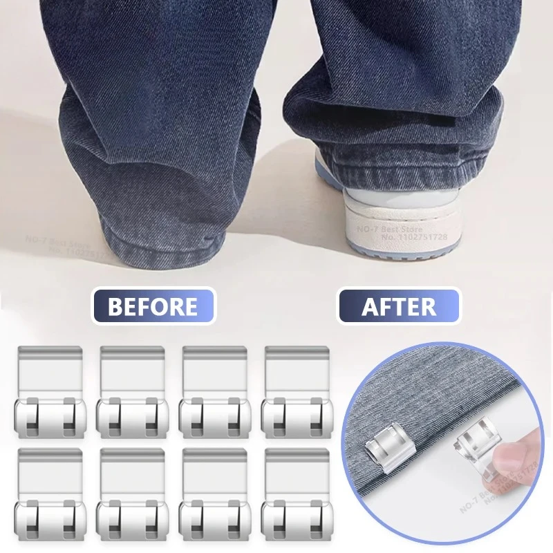 4~10PCS Invisible Leg Shortening Clip, Non-Slip Pants Edge Clip, Quick Fix Hem Clip, Hidden Pants Adjuster, Sewing Accessories