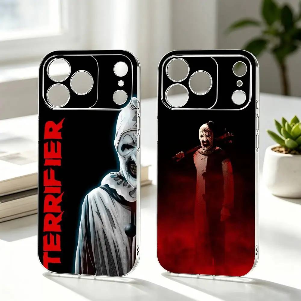 Coque de téléphone Art the C-Clown horror T-Terrifier en silicone souple transparent pour iPhone 17 16 15 14 13 12 11 Mini Pro Max Plus