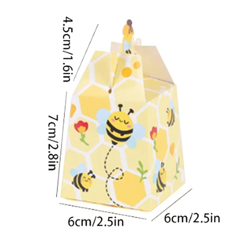 10/20 stücke Bee Papier Candy Boxen Geschenke Box Mit Bändern Für Kind Biene Geburtstag Geschenk Verpackung Box Baby Dusche hochzeit Party Liefert – Detail 11