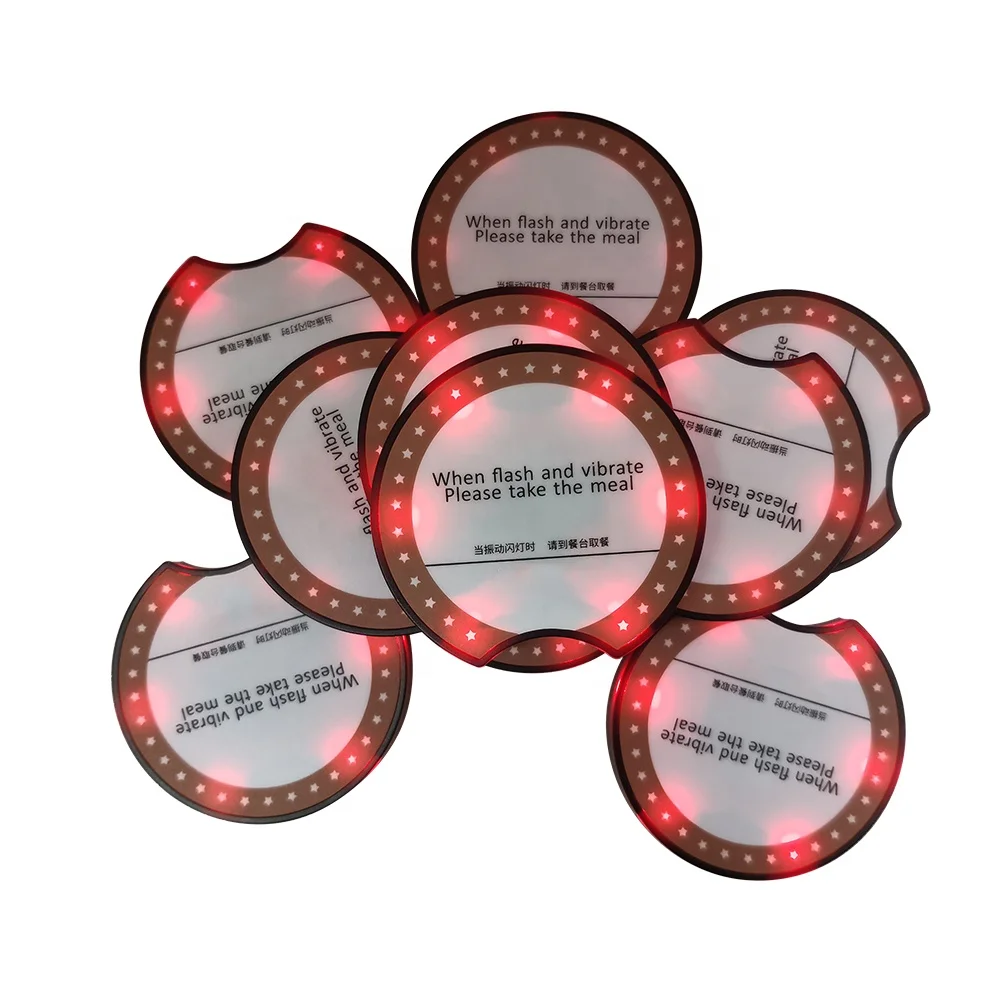 

2025 hot sale Cafe Queue Long Range coaster Paging Waterproof Buzzer 10 Vibrating Beepers Wireless Waiter Calling System Pager f