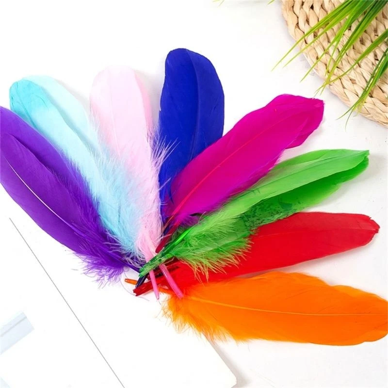 

100Pcs Colorful Feathered Decoration For Crafts For DIY Creation Like Dream Catchers And Headgears Y08E