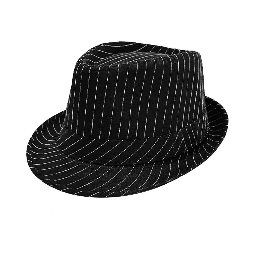 Rolled-edge Sun Protection Hat Summer Hat Men's Jazz Hat Striped Black White Panama Style Rolled-edge Sun Protection Cap Summer - view 4